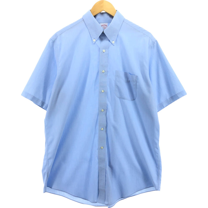 Brooks Brothers Est.1818 short sleeve button-down shirt, men's size L cotton Blue type light blue Vintage Second Hand