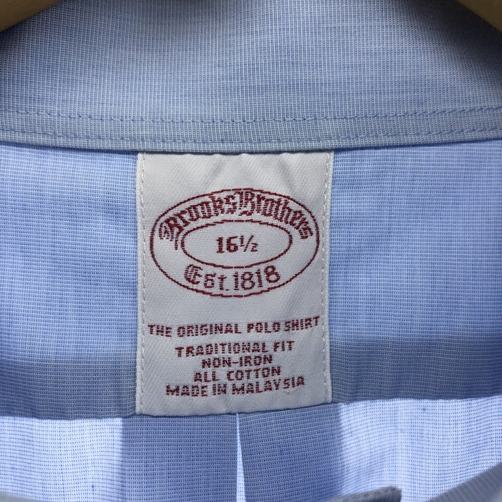 Brooks Brothers Est.1818 short sleeve button-down shirt, men's size L cotton Blue type light blue Vintage Second Hand