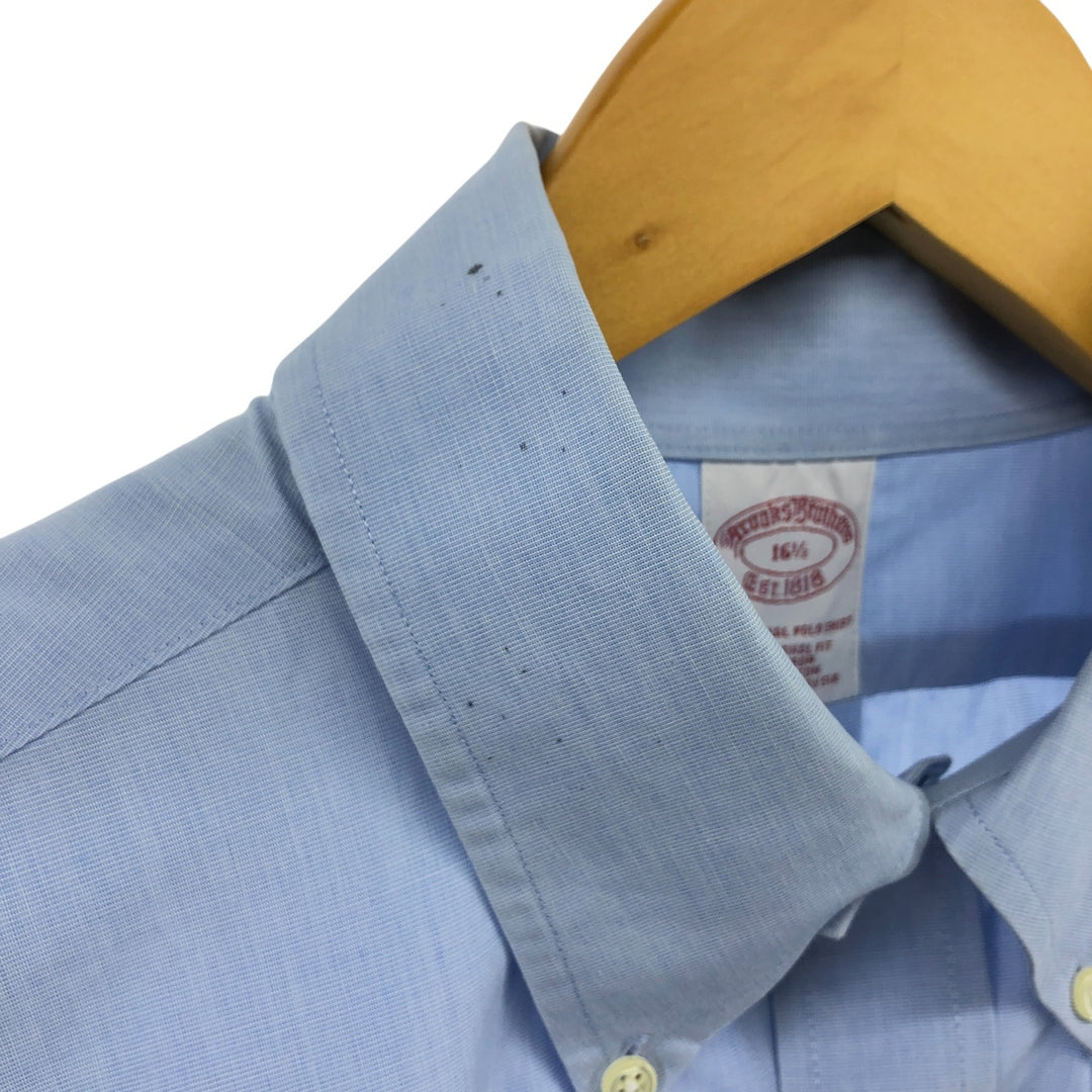 Brooks Brothers Est.1818 short sleeve button-down shirt, men's size L cotton Blue type light blue Vintage Second Hand
