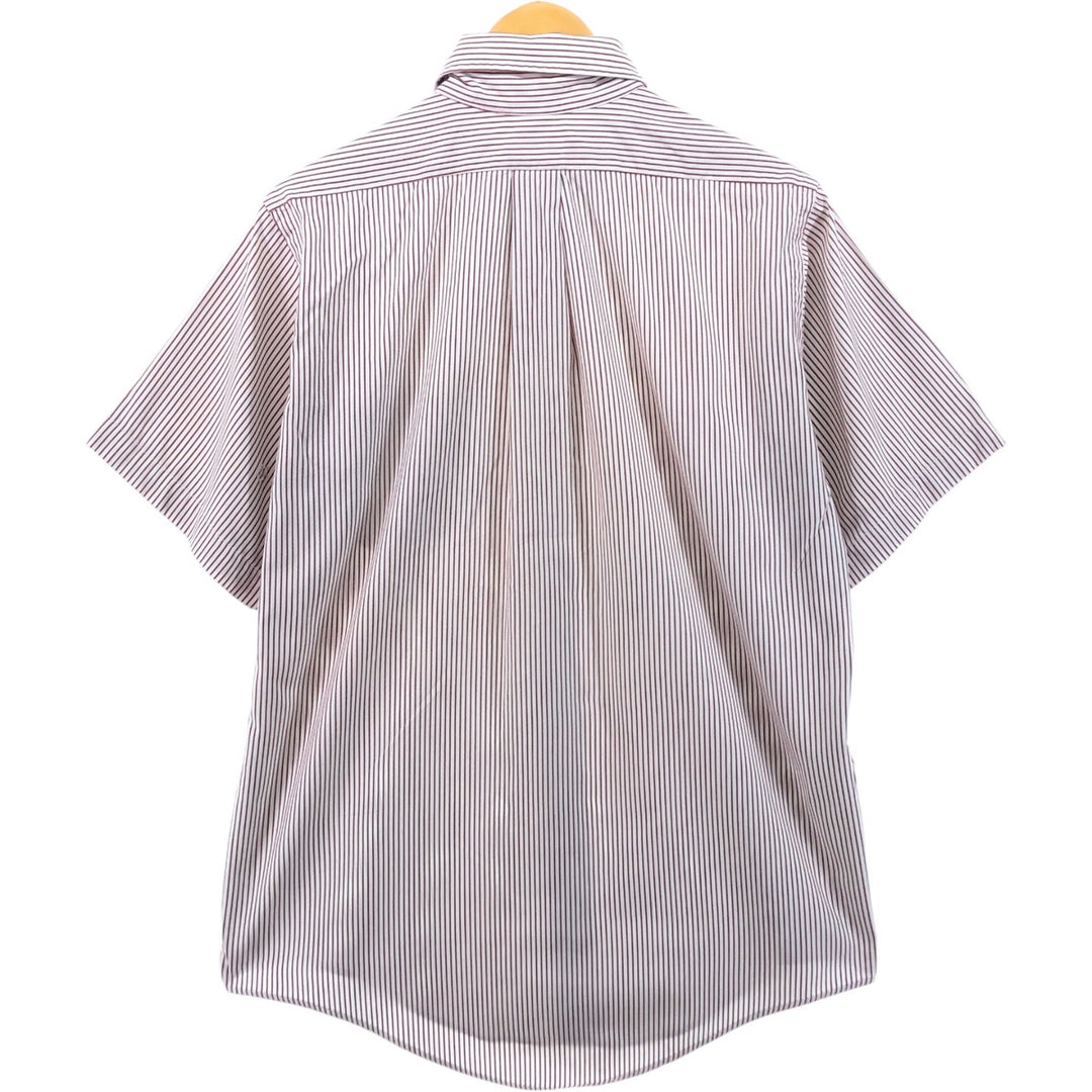 80s-90'S Brooks Brothers MAKERS Short Sleeve Button Down Striped Shirt Made in USA Men's M Size Vintage cotton brown type Vintage Second Hand