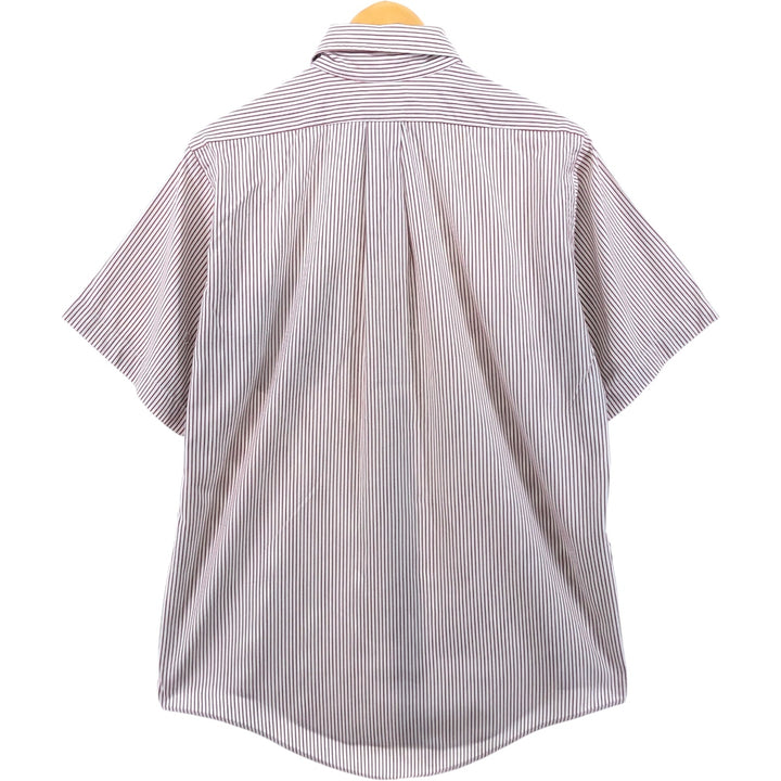 80s-90'S Brooks Brothers MAKERS Short Sleeve Button Down Striped Shirt Made in USA Men's M Size Vintage cotton brown type Vintage Second Hand