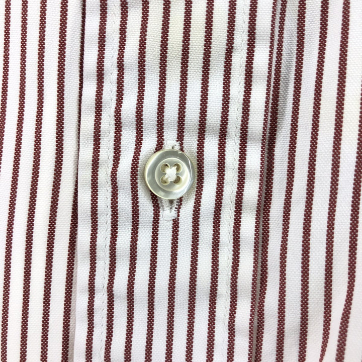 80s-90'S Brooks Brothers MAKERS Short Sleeve Button Down Striped Shirt Made in USA Men's M Size Vintage cotton brown type Vintage Second Hand