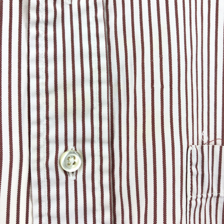 80s-90'S Brooks Brothers MAKERS Short Sleeve Button Down Striped Shirt Made in USA Men's M Size Vintage cotton brown type Vintage Second Hand