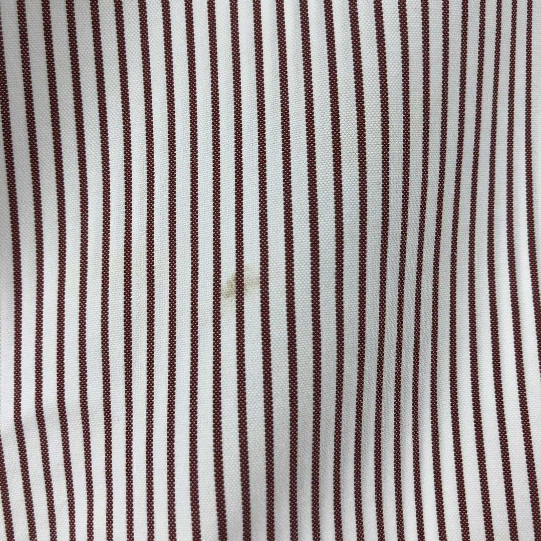 80s-90'S Brooks Brothers MAKERS Short Sleeve Button Down Striped Shirt Made in USA Men's M Size Vintage cotton brown type Vintage Second Hand