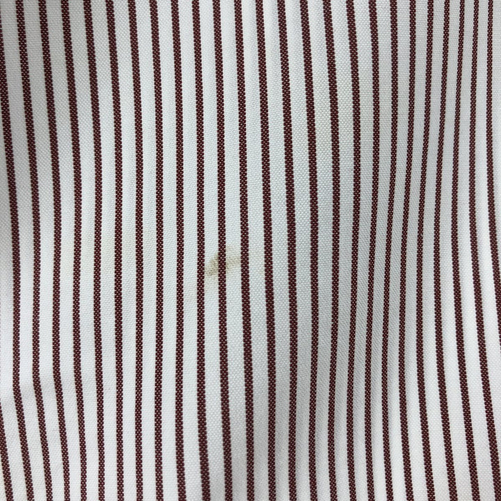 80s-90'S Brooks Brothers MAKERS Short Sleeve Button Down Striped Shirt Made in USA Men's M Size Vintage cotton brown type Vintage Second Hand