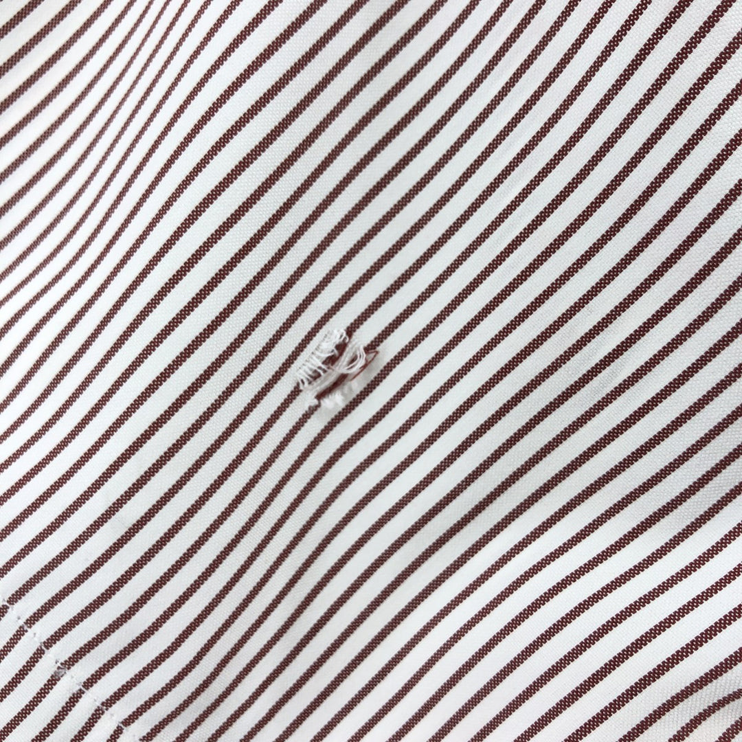 80s-90'S Brooks Brothers MAKERS Short Sleeve Button Down Striped Shirt Made in USA Men's M Size Vintage cotton brown type Vintage Second Hand