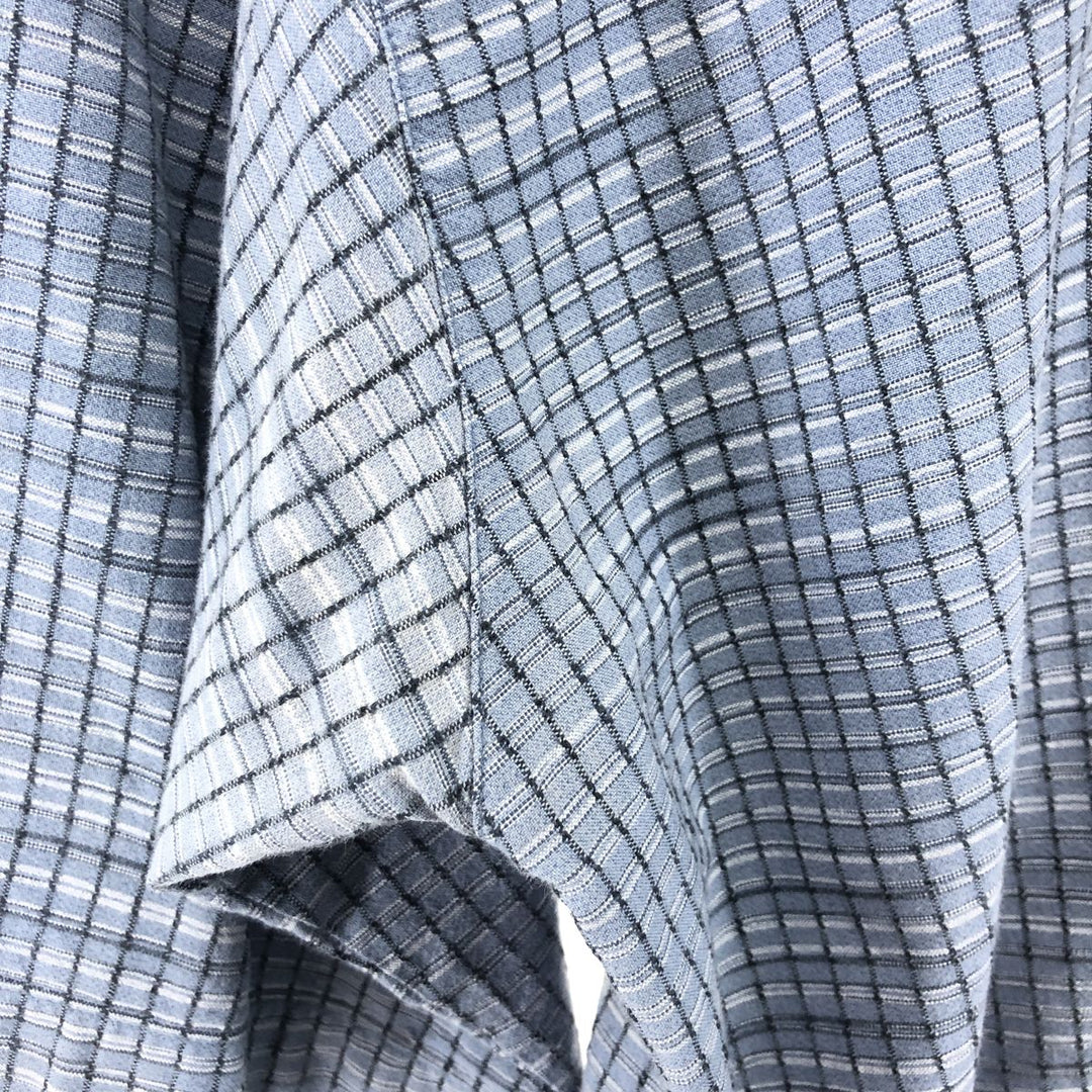 Columbia SPORTSWEAR COMPANY Short Sleeve Cotton Check Shirt Box Shirt Men's Size L cotton Navy blue Vintage Second Hand
