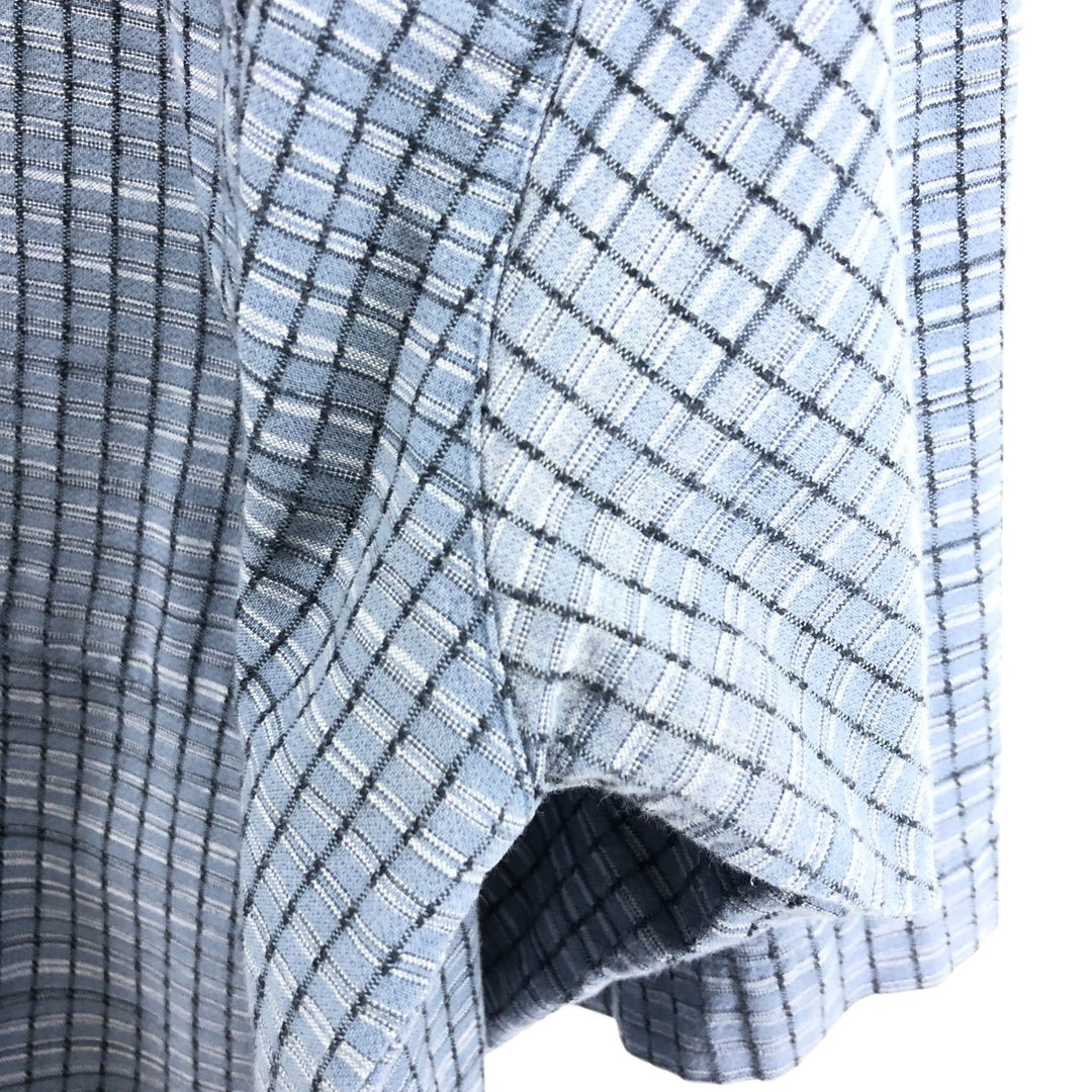 Columbia SPORTSWEAR COMPANY Short Sleeve Cotton Check Shirt Box Shirt Men's Size L cotton Navy blue Vintage Second Hand