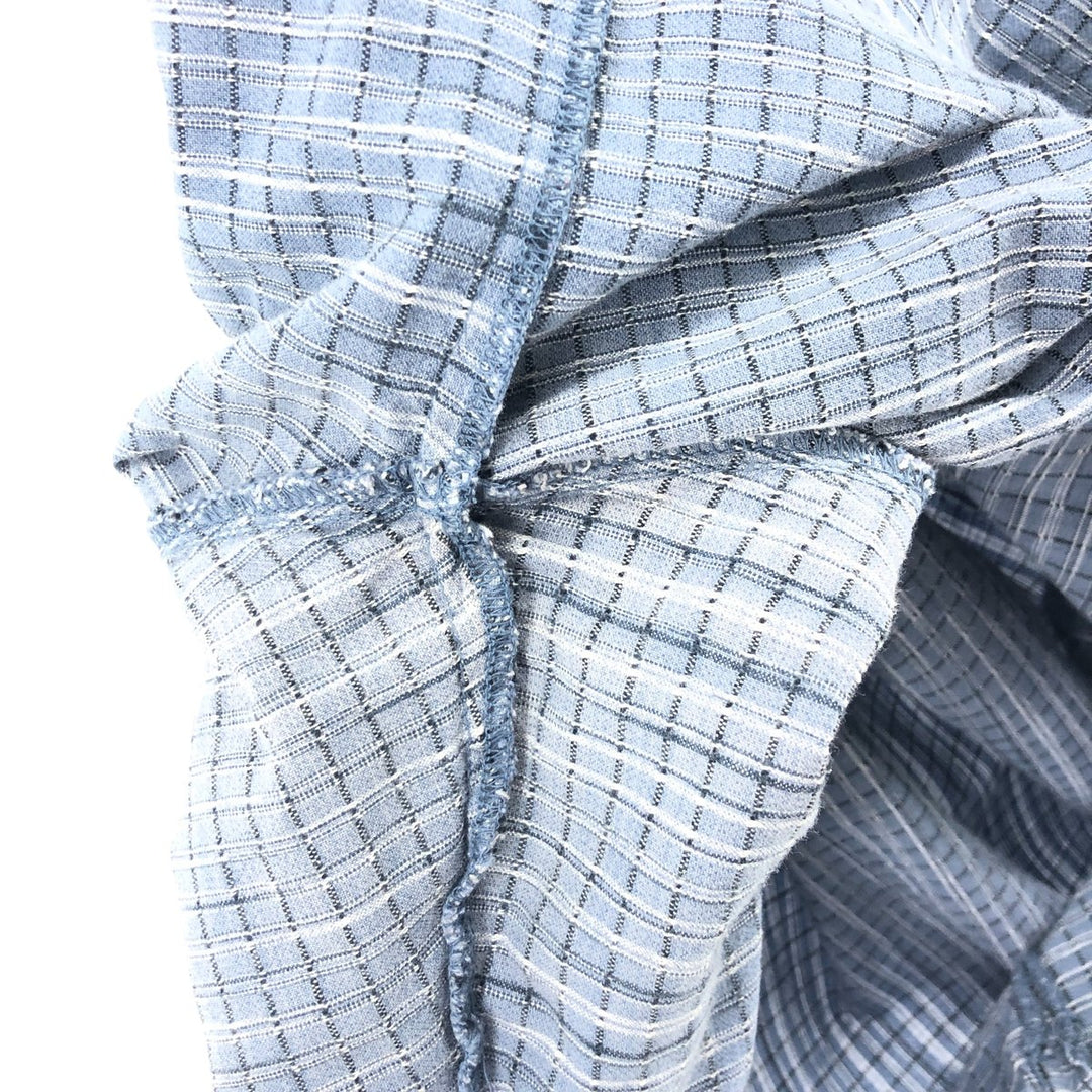 Columbia SPORTSWEAR COMPANY Short Sleeve Cotton Check Shirt Box Shirt Men's Size L cotton Navy blue Vintage Second Hand