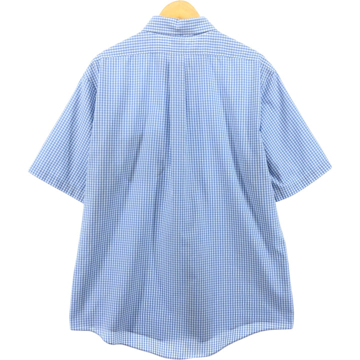 Brooks Brothers Est.1818 Gingham Check Short Sleeve Button-Down Check Shirt Men's XL cotton Blue type light blue Vintage Second Hand