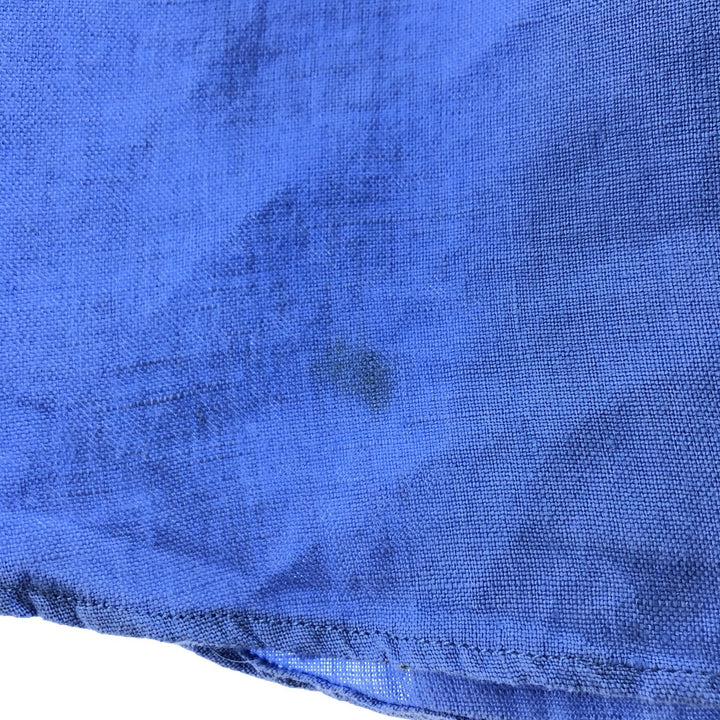 Ralph Lauren Classic Fit Short Sleeve Linen Button Down Shirt Men's Size L unclear blue type Vintage Second Hand