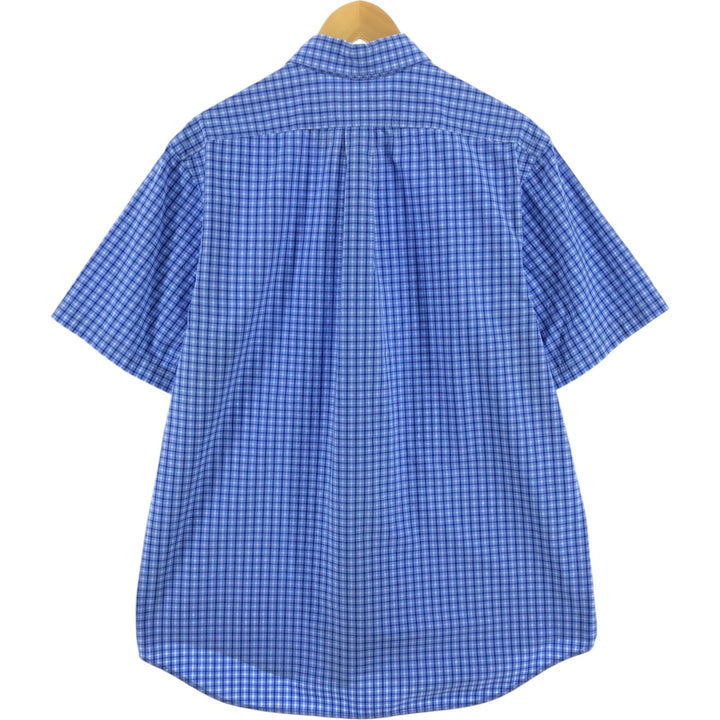 Ralph Lauren short sleeve button down check shirt, men's XL size cotton blue type Vintage Second Hand