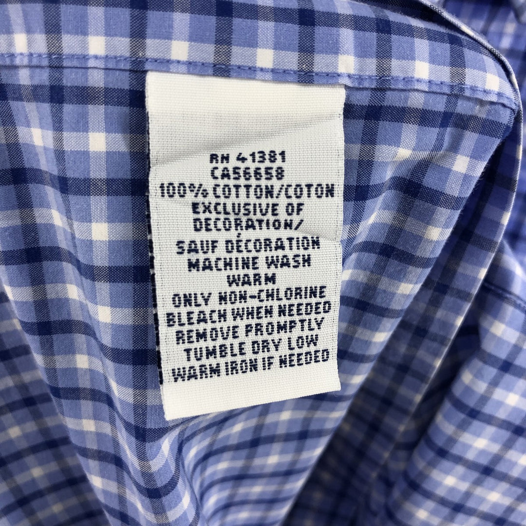 Ralph Lauren short sleeve button down check shirt, men's XL size cotton blue type Vintage Second Hand