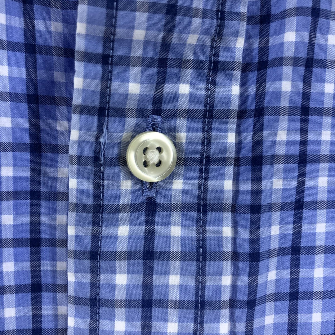 Ralph Lauren short sleeve button down check shirt, men's XL size cotton blue type Vintage Second Hand