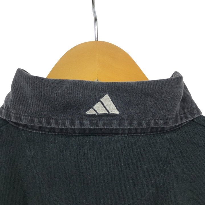 Adidas ALL BLACKS New Zealand National Team Short Sleeve Rugby Shirt, Men's Size L cotton black type Vintage Second Hand