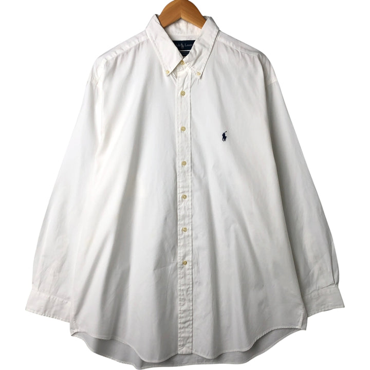 Ralph Lauren YARMOUTH long sleeve button down shirt, men's XL size cotton white type Vintage Second Hand