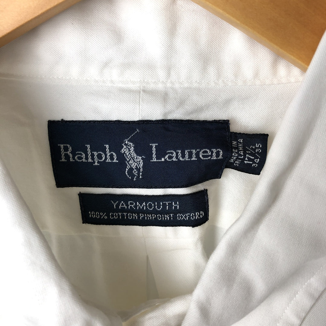 Ralph Lauren YARMOUTH long sleeve button down shirt, men's XL size cotton white type Vintage Second Hand