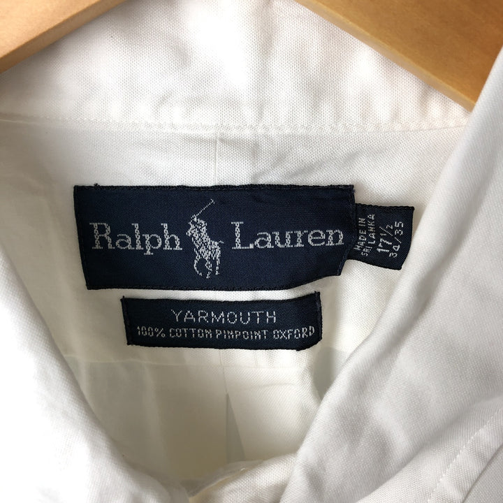 Ralph Lauren YARMOUTH long sleeve button down shirt, men's XL size cotton white type Vintage Second Hand