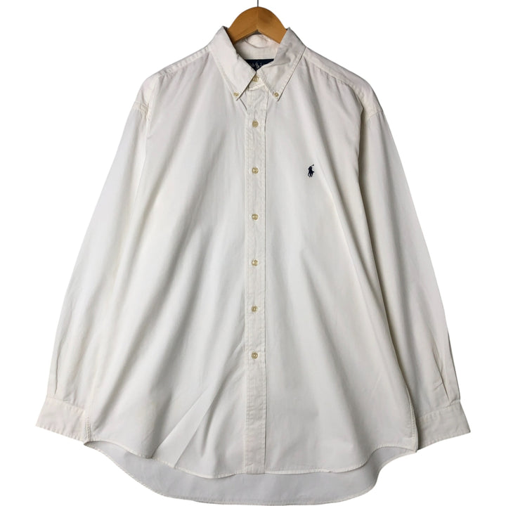 Ralph Lauren BLAKE long sleeve button down shirt, men's size L cotton white type Vintage Second Hand