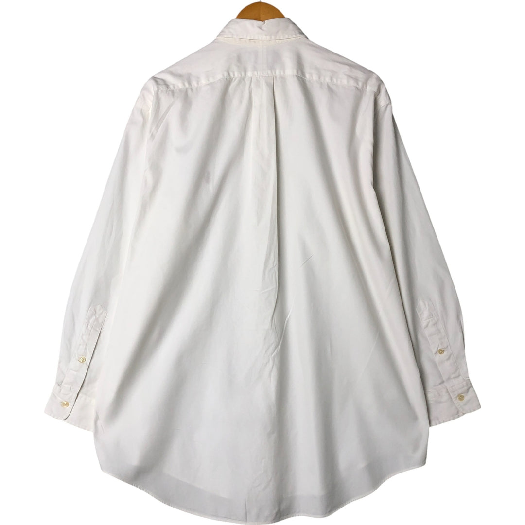 Ralph Lauren YARMOUTH long sleeve button down shirt, men's size L cotton white type Vintage Second Hand