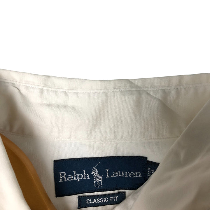 Ralph Lauren Classic Fit Long Sleeve Button Down Shirt Men's XL cotton white type Vintage Second Hand