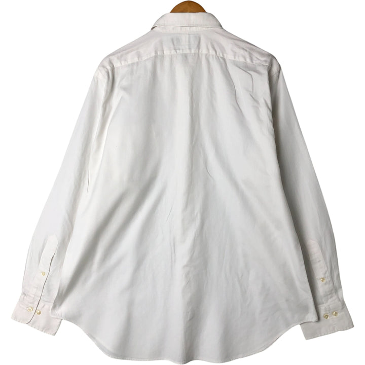Ralph Lauren Andrew long sleeve button down shirt, men's size L cotton white type Vintage Second Hand