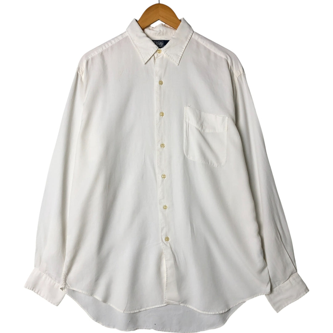 Ralph Lauren long sleeve cotton shirt, men's size L, cotton shirt others white type Vintage Second Hand