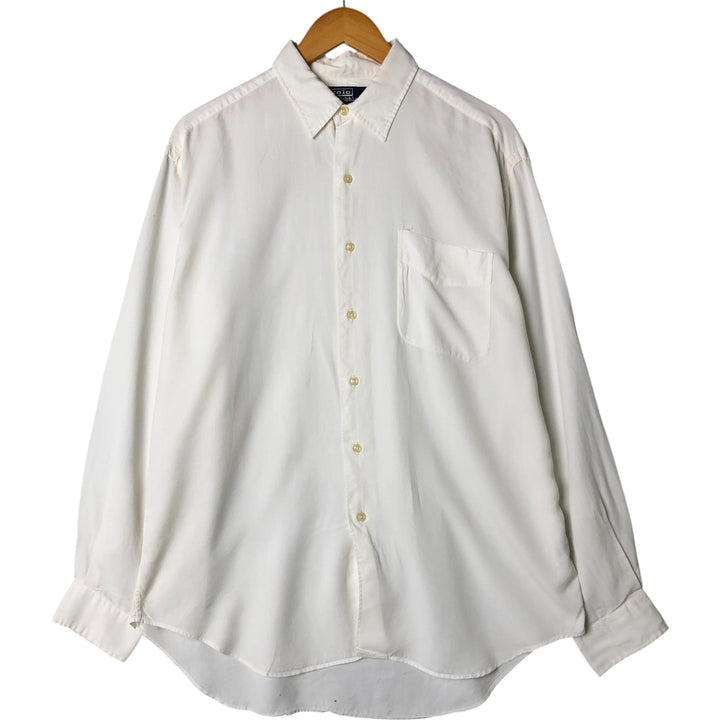 Ralph Lauren long sleeve cotton shirt, men's size L, cotton shirt others white type Vintage Second Hand