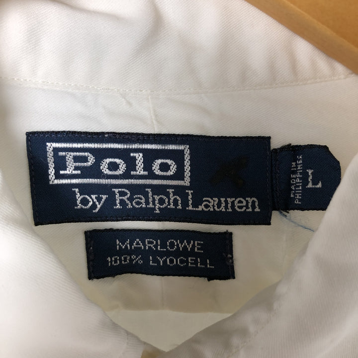 Ralph Lauren long sleeve cotton shirt, men's size L, cotton shirt others white type Vintage Second Hand