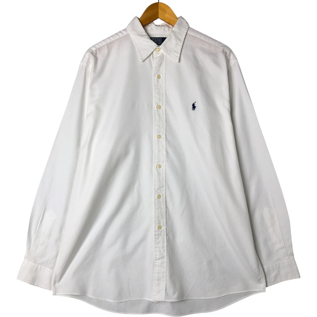 Ralph Lauren LOWELLSPORT long sleeve cotton shirt, men's size L cotton white type Vintage Second Hand