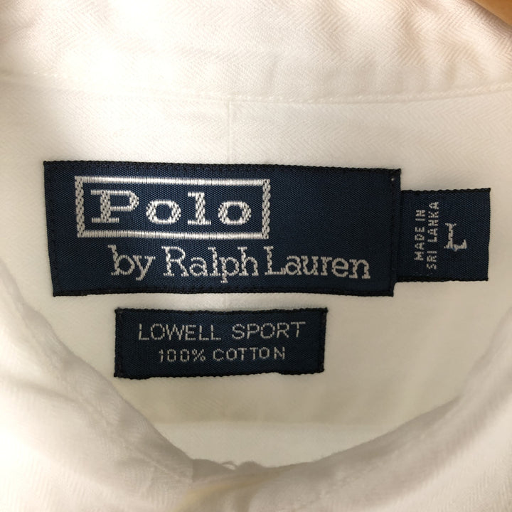 Ralph Lauren LOWELLSPORT long sleeve cotton shirt, men's size L cotton white type Vintage Second Hand