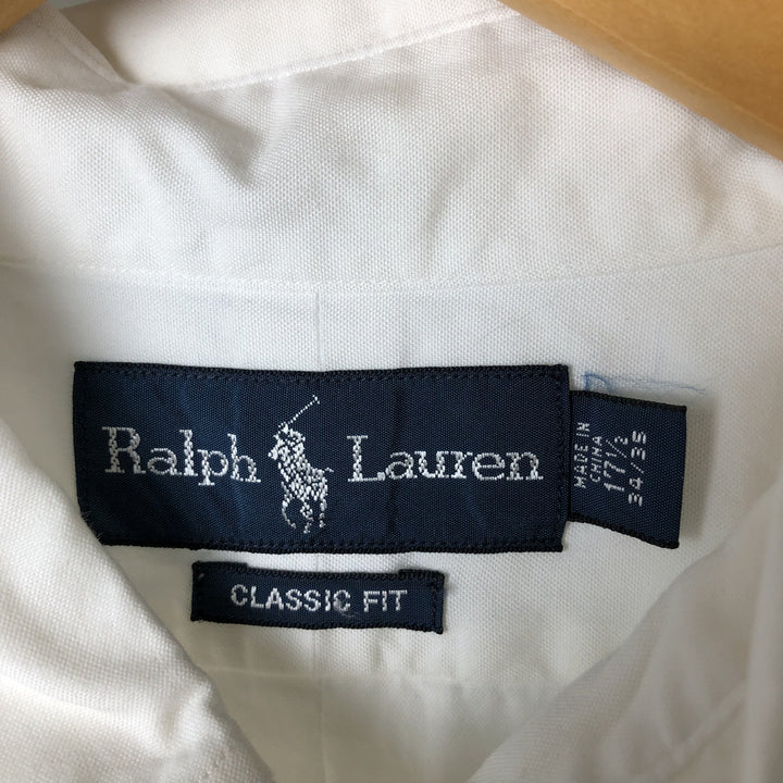 Ralph Lauren Classic Fit Long Sleeve Button Down Shirt Men's XL cotton white type Vintage Second Hand