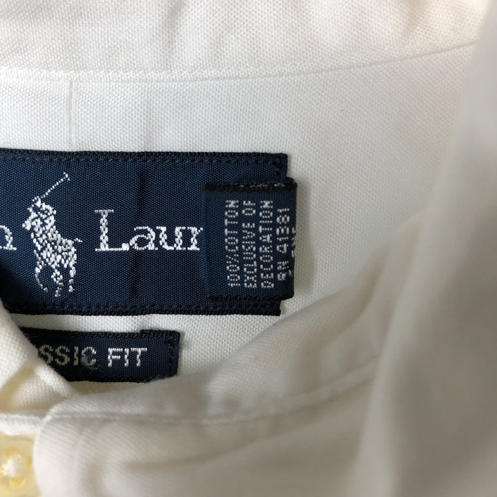 Ralph Lauren Classic Fit Long Sleeve Button Down Shirt Men's XL cotton white type Vintage Second Hand