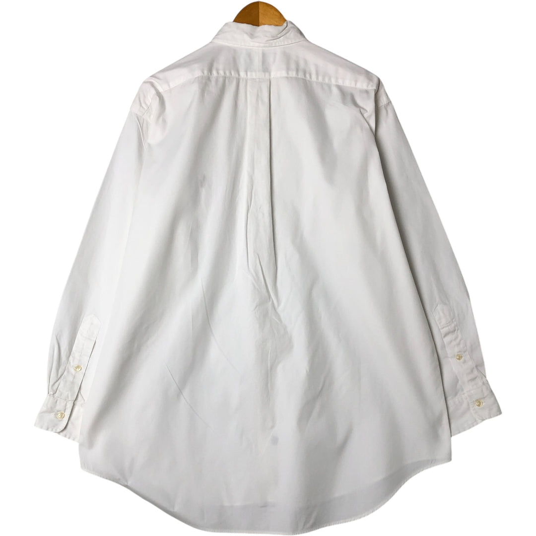 Ralph Lauren YARMOUTH long sleeve button down shirt, men's size L cotton white type Vintage Second Hand