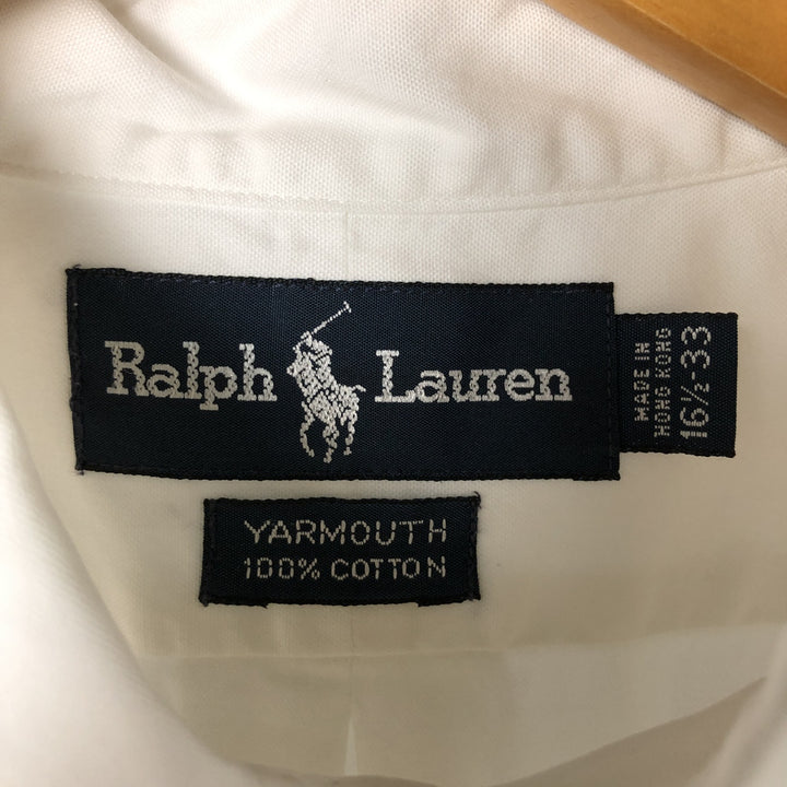 Ralph Lauren YARMOUTH long sleeve button down shirt, men's size L cotton white type Vintage Second Hand