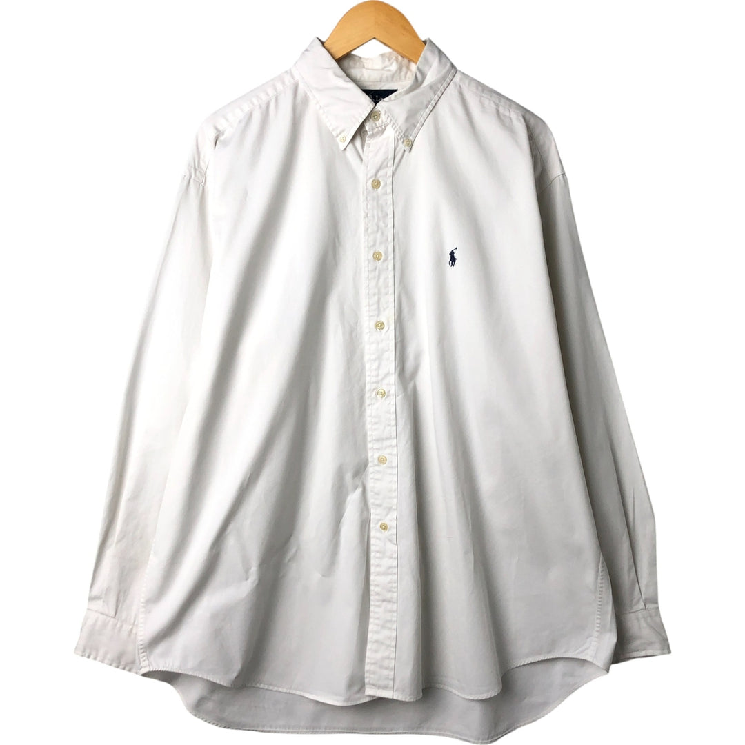 Ralph Lauren BLAKE long sleeve button down shirt, men's XL size cotton white type Vintage Second Hand