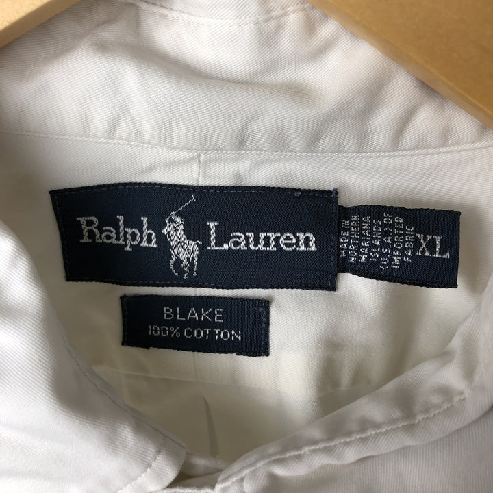 Ralph Lauren BLAKE long sleeve button down shirt, men's XL size cotton white type Vintage Second Hand