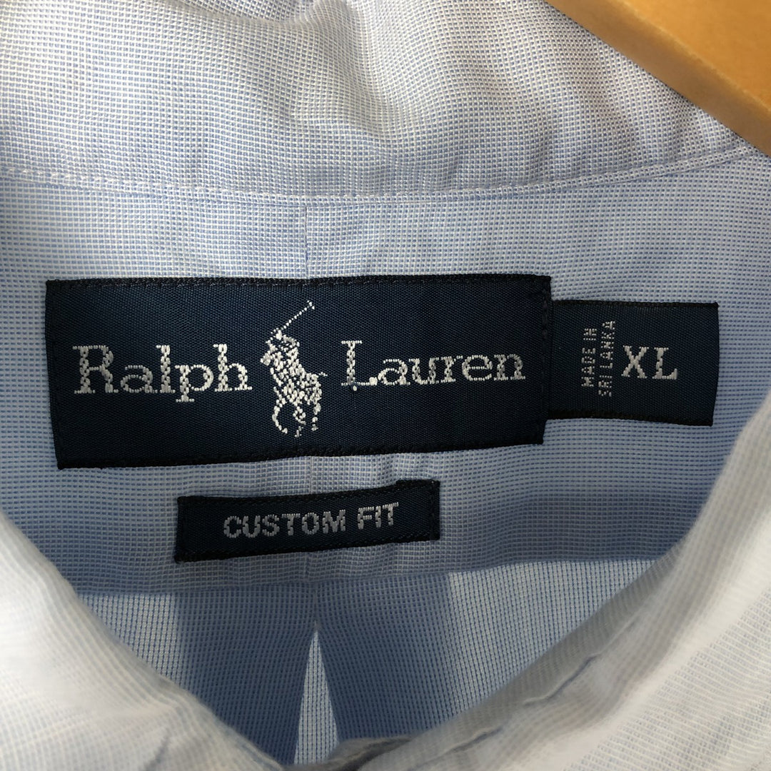 Ralph Lauren CUSTOM FIT long sleeve button down shirt, men's XL size cotton blue type Vintage Second Hand