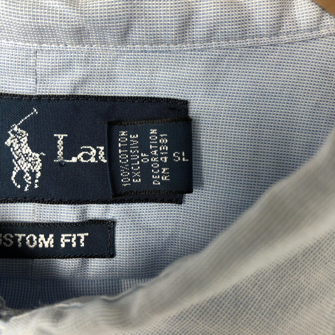 Ralph Lauren CUSTOM FIT long sleeve button down shirt, men's XL size cotton blue type Vintage Second Hand