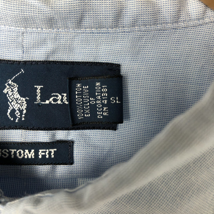 Ralph Lauren CUSTOM FIT long sleeve button down shirt, men's XL size cotton blue type Vintage Second Hand