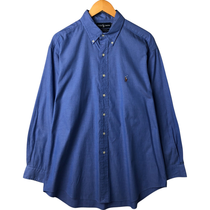 Ralph Lauren YARMOUTH long sleeve button down shirt, men's XL size cotton blue type Vintage Second Hand