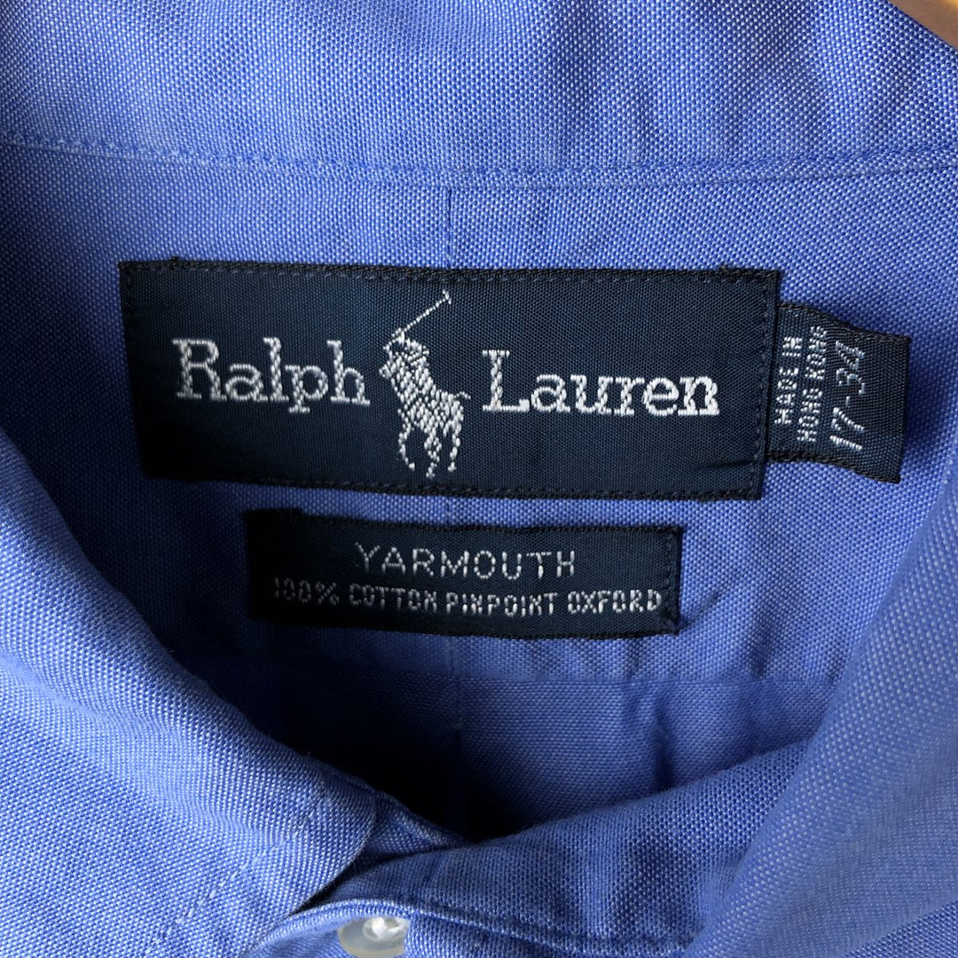 Ralph Lauren YARMOUTH long sleeve button down shirt, men's XL size cotton blue type Vintage Second Hand