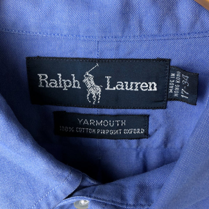 Ralph Lauren YARMOUTH long sleeve button down shirt, men's XL size cotton blue type Vintage Second Hand