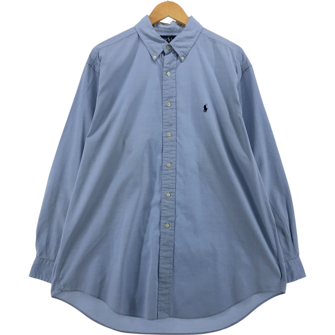 Ralph Lauren YARMOUTH long sleeve button down shirt, men's XXL size cotton blue type Vintage Second Hand