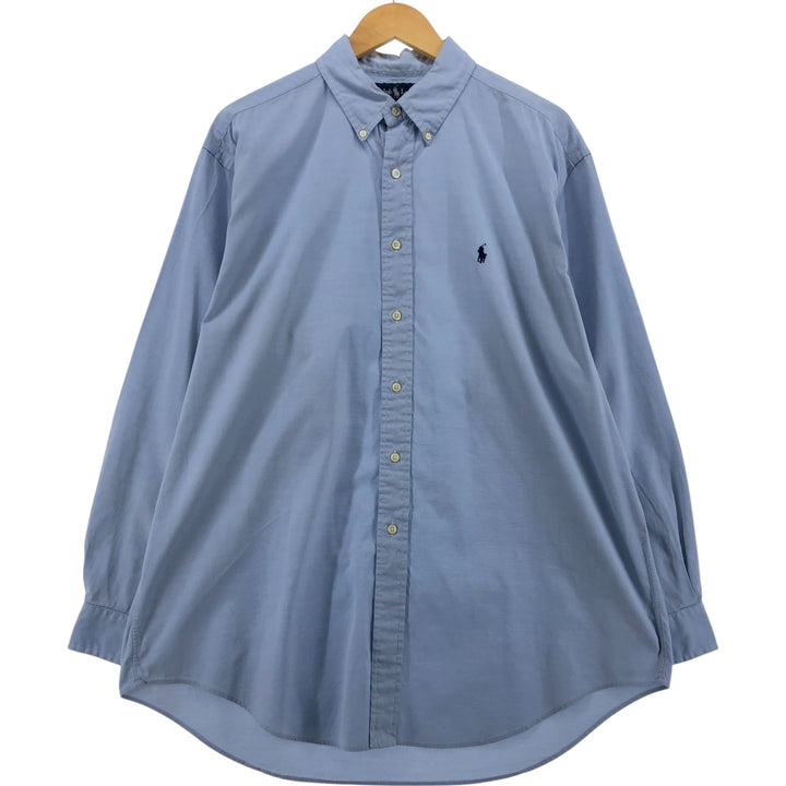 Ralph Lauren YARMOUTH long sleeve button down shirt, men's XXL size cotton blue type Vintage Second Hand