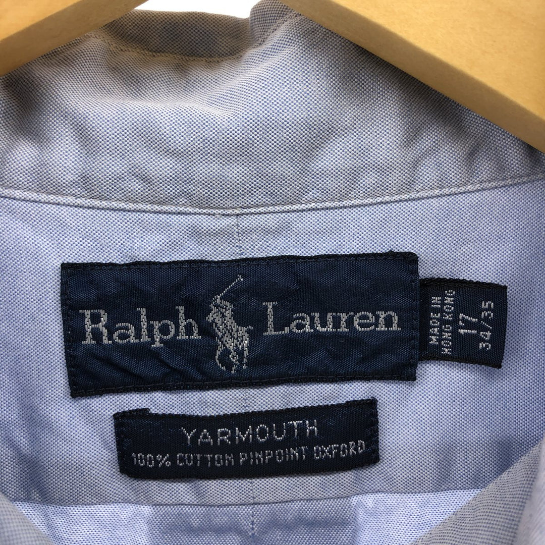 Ralph Lauren YARMOUTH long sleeve button down shirt, men's XXL size cotton blue type Vintage Second Hand