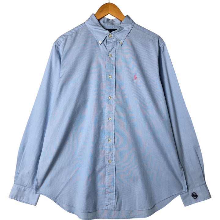 Ralph Lauren Classic Fit Long Sleeve Button Down Shirt, Men's Size L cotton blue type Vintage Second Hand