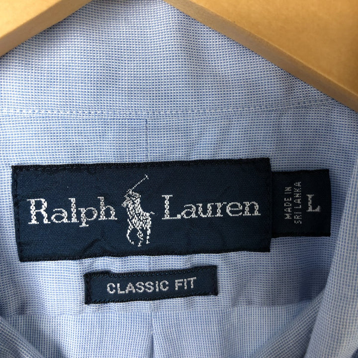 Ralph Lauren Classic Fit Long Sleeve Button Down Shirt, Men's Size L cotton blue type Vintage Second Hand