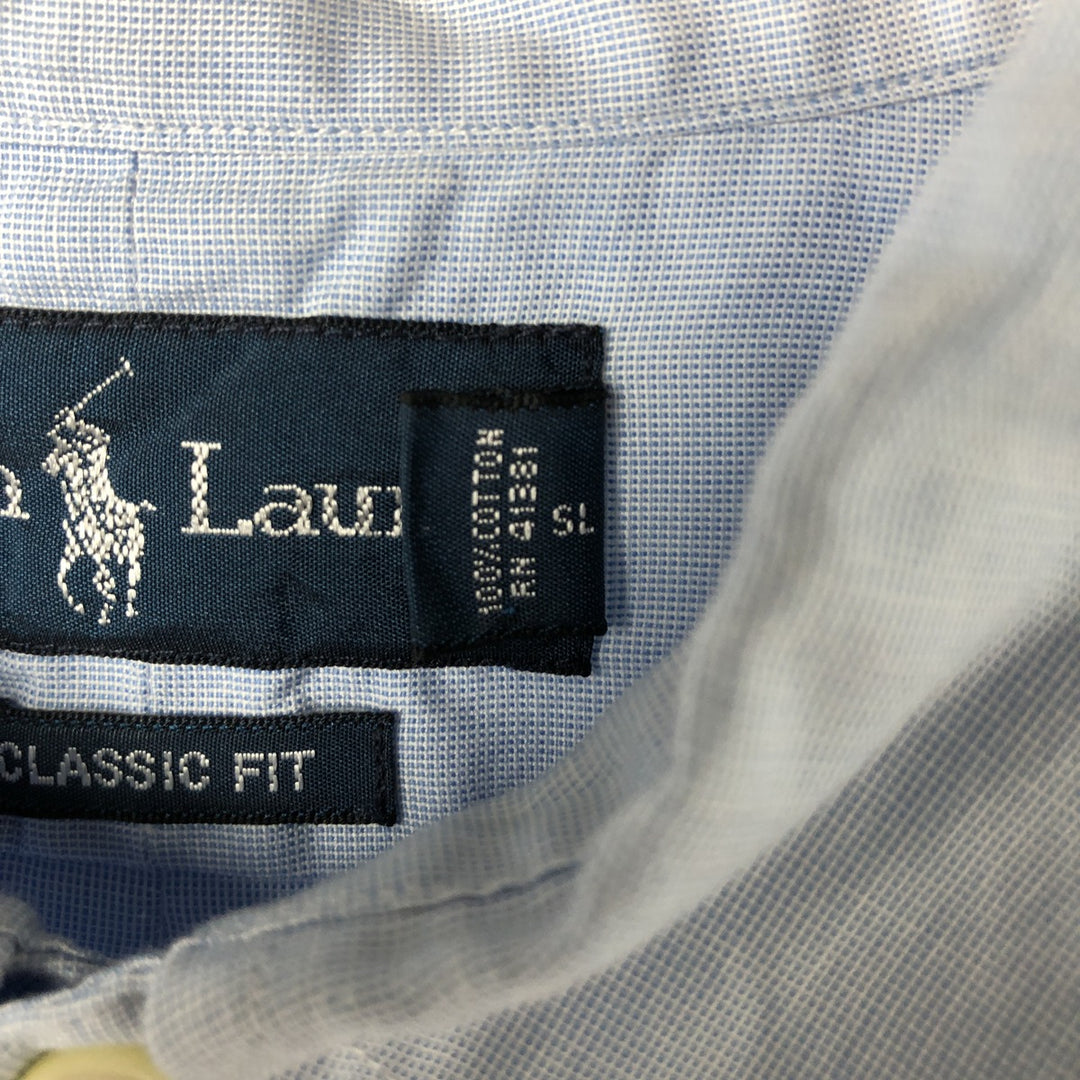 Ralph Lauren Classic Fit Long Sleeve Button Down Shirt, Men's Size L cotton blue type Vintage Second Hand