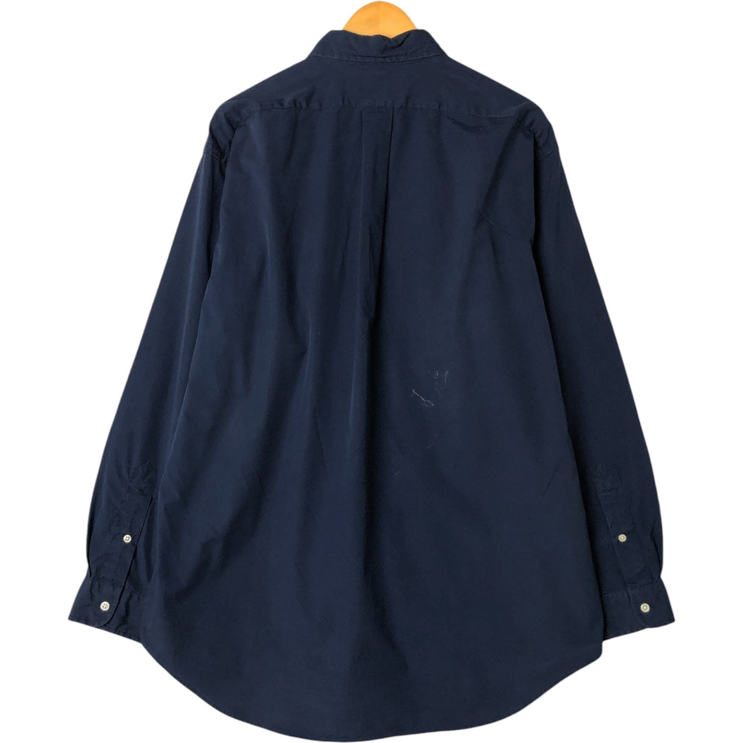 Ralph Lauren BLAKE long sleeve button down shirt, men's size L cotton navy blue type Vintage Second Hand